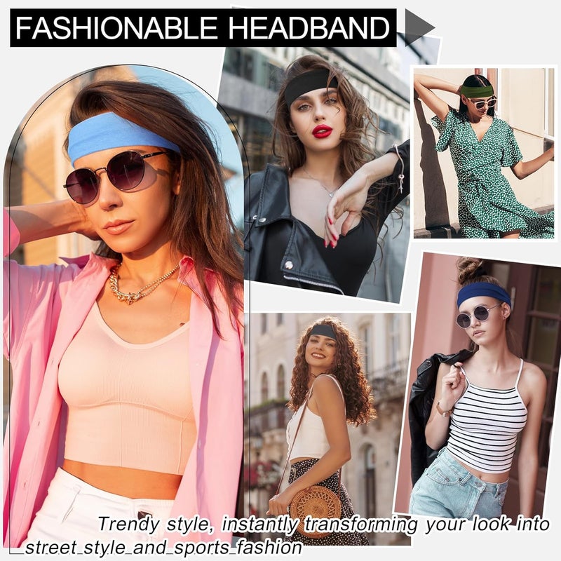 DiyJibb 10 PCS Headbands for Women - Fashion Non Slip Cotton Headbands for Women and Men Perfect for Sports and Outdoor Activities in Summer,Including Running, Yoga, Cycling, Gym Workouts - Image 4